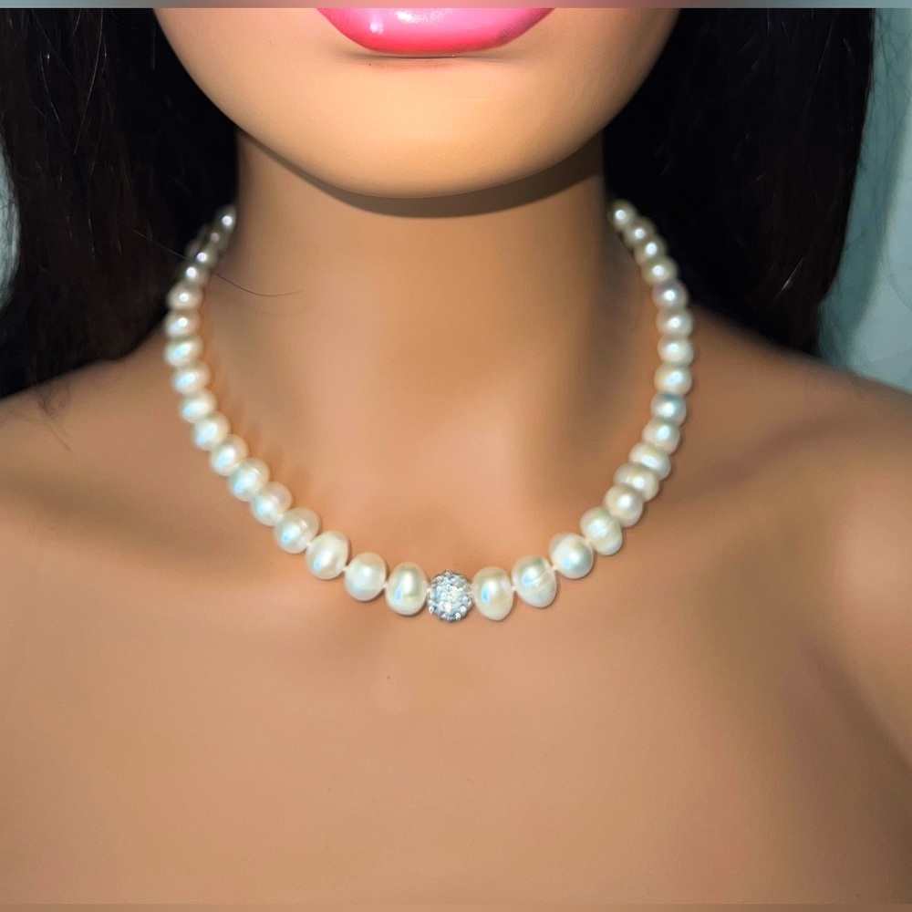Pearl Necklace with bling
